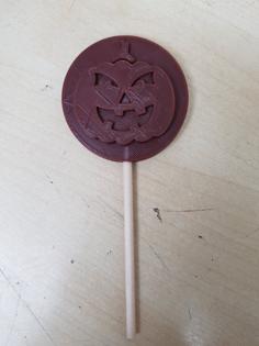 Jack-O-Lantern Pumpkin Chocolate Lollipop Mold 3D Printer Model