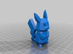 Picachu Remix Low Poly 3D Printer Model