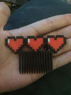 Legend Of Zelda Hearts Hair Comb 3D Printer Model