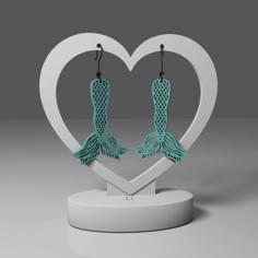 Mermaid Tail Earrings 3D Printer Model