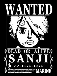 Wanted Poster Sanji Stencil 2 3D Printer Model