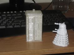 Hollow TARDIS Door Ajar 80mm 3D Printer Model