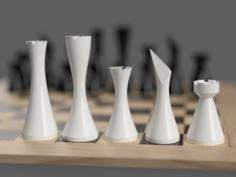 Minimalist Contemporary Chess Set 3D Printer Model