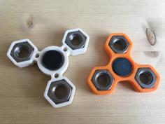 Fidget Hand Triple Spinner With 3xM14 Hex Nuts 3D Printer Model