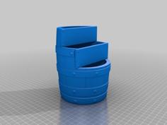 3 Tier Wooden Barrel Planter 3D Printer Model