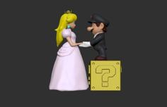 Mario And Peach- Wedding Cake Topper 3D Printer Model