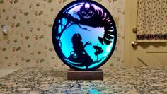 Alice In Wonderland Cheshire Cat Silhouette Lamp 3D Printer Model