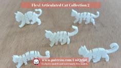 Flexi Articulated Cat Collection 2 (Print In Place) 3D Printer Model