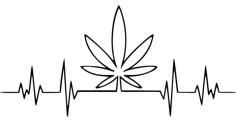 Weed Leaf Heartbeat Pulse Wall Art 3D Printer Model