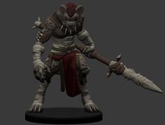 Gnoll Warrior Miniature 3D Printer Model