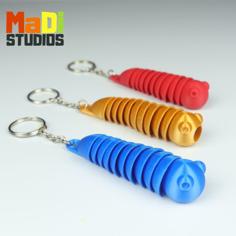 Worm Key Ring 3D Printer Model