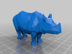 Low Poly Rhino 3D Printer Model