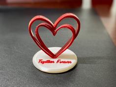 Valentine Hearts – Two Hearts Together Forever 3D Printer Model