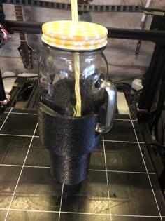 Quart Size Mason Jar Cup Holder Adapter 3D Printer Model