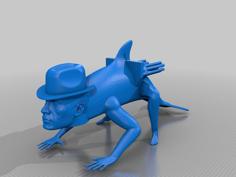 Creepin Rockphin With Fedora And Back Facing Duel Miniguns 3D Printer Model