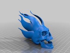 Flaming Skull 3D Printer Model