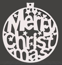 Christmas Tree Ornament – Merry Christmas Flat 3D Printer Model