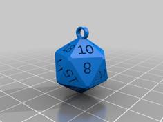 D20 Pendant 3D Printer Model