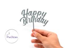 HAPPY BIRTHDAY CAKE TOPPER 3D Printer Model