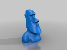 Flat-bottomed Moai 3D Printer Model