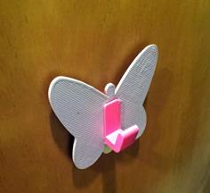 Butterfly Wall Hook 3M Command Strip 3D Printer Model