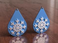 Snowflake Earrings 3D Printer Model