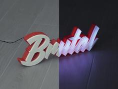 LED Marquee Brutal 3D Printer Model