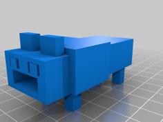 Minecraft Wolf USB Case 3D Printer Model