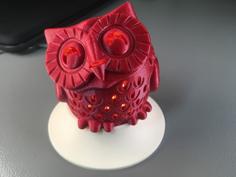 Owl Tealight Stand For Adafruit GEMMA & Neopixel Ring X12 3D Printer Model