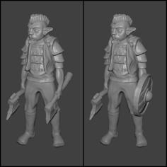 Gnome Warrior Miniature 3D Printer Model