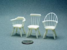 Three 1:24 Windsor Chairs 3D Printer Model