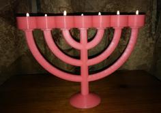 Menorah Tealights Holder 3D Printer Model