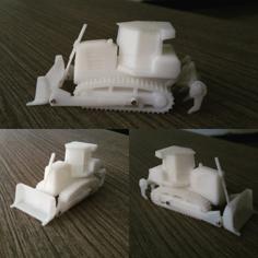 Easy To Print Generic Bulldozer (esc: 1:100) 3D Printer Model