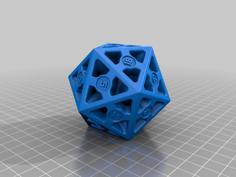 D20 Within A D20 Hollowed Out 3D Printer Model