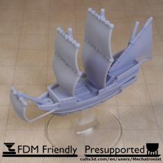 Galleon Ship Model Compatible With DnD Spelljammer 3D Printer Model