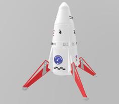 Multi-Material Estes Mars Lander Model Rocket 3D Printer Model