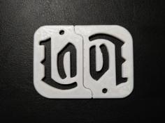 Love Ambigram Keychain 3D Printer Model