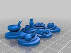 Food Tokens For Board Game Fish Cook. 3D Printer Model