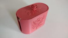 Floral Cotton Pad Holder With Lid 3D Printer Model