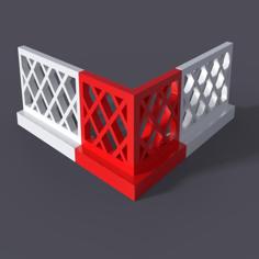 Lego-compatible Corner Fence 3D Printer Model