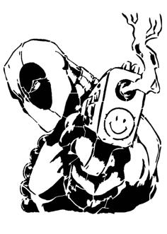 Deadpool Stencil 8 3D Printer Model