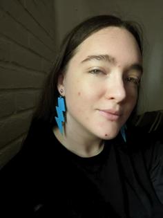 Lightning Bolt Earrings 3D Printer Model