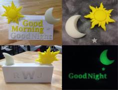 Good Morning / Good Night Glow In The Dark 3D Sculpture 3D Printer Model