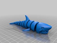 Happy Reinforced Articulated Shark With Supported Teeth 3D Printer Model