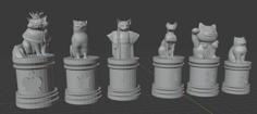 Cat Chess Set 3D Printer Model