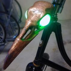 Raven Skull Bicycle Light 3D Printer Model