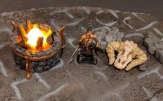 Large Stone Brazier / Bonfire – Tea Light – 28mm Gaming 3D Printer Model