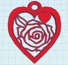 Heart Rose 3D Printer Model