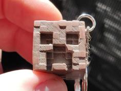 Minecraft Creeper Correctly Textured Keychain Keyring Pendant 3D Printer Model