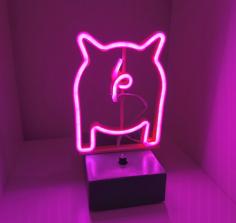 Neon Pig Lamp 3D Printer Model